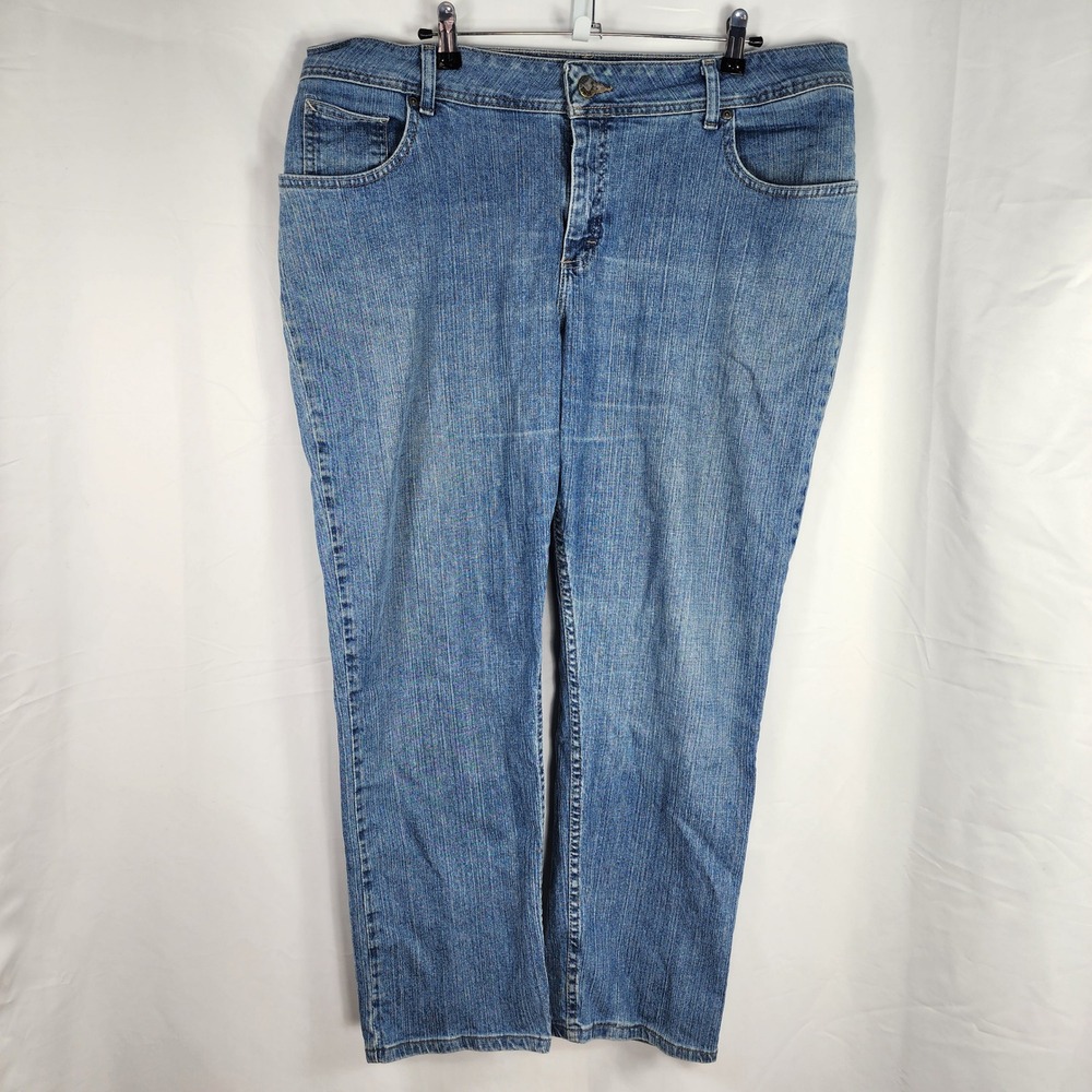 Y2k Riders by Lee Jeans Womens 20W Petite Denim 40x28 Light Festival Straight